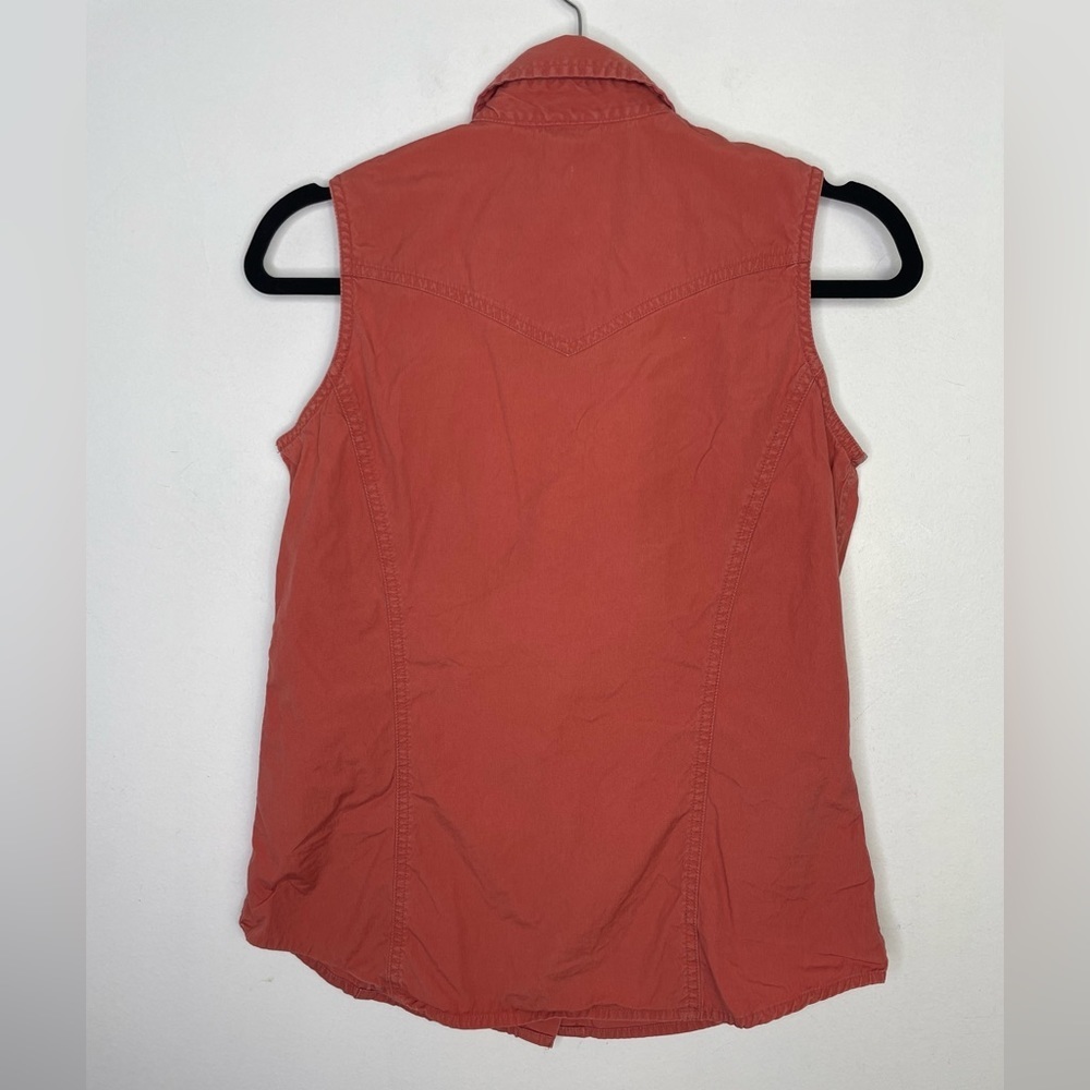 2025 SALE! Carhartt western sleeveless shirt, snap closure, burnt orange. Size S - Picture 7 of 7